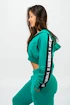 Dámska mikina Nebbia  Cropped Zip-Up Hoodie green