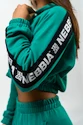 Dámska mikina Nebbia  Cropped Zip-Up Hoodie green