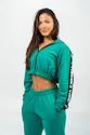 Dámska mikina Nebbia  Cropped Zip-Up Hoodie green