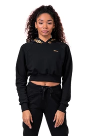 Dámska mikina Nebbia Intense Golden Crop hoodie 824 black