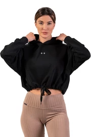 Dámska mikina Nebbia Loose Fit Crop Hoodie black