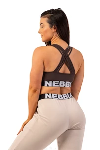 Dámska podprsenka Nebbia  Medium Impact Cross Back Sports Bra 410 brown