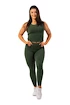 Dámske legíny Nebbia  Organic Cotton Ribbed High Waist Leggings 405 dark green XS