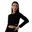 Dámske tričko GymBeam  FLO Ribbed CropTop Black