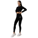 Dámske tričko GymBeam  FLO Ribbed CropTop Black