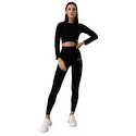 Dámske tričko GymBeam  FLO Ribbed CropTop Black