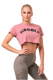 Dámske tričko Nebbia Fit & Sporty crop top old rose