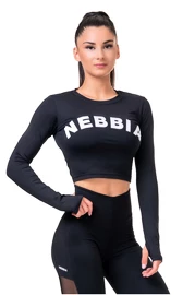 Dámske tričko Nebbia Hero Sporty Hero crop top long sleeve black