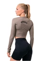 Dámske tričko Nebbia Hero Sporty Hero crop top long sleeve mocha