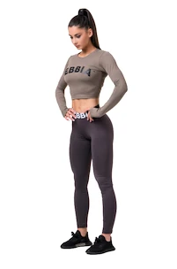 Dámske tričko Nebbia Hero Sporty Hero crop top long sleeve mocha XS