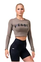 Dámske tričko Nebbia Hero Sporty Hero crop top long sleeve mocha XS