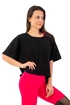 Dámske tričko Nebbia  Organic Cotton Loose Fit “The Minimalist” Crop Top 417 black