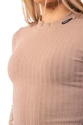 Dámske tričko Nebbia  Organic Cotton Ribbed Long Sleeve Top 415 brown