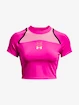 Dámske tričko Under Armour  Run Anywhere Crop SS-PNK