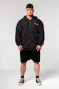 Pánska mikina Nebbia  Washed-off Zip Up Hoodie GYM BRO Black