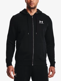 Pánska mikina Under Armour Essential Fleece FZ Hood-BLK