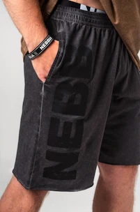 Pánske šortky Nebbia  Washed-off Gym Sweatshorts NO BS Black