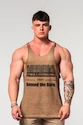 Pánske tielko Nebbia  Washed-off Oversized Stringer MAX OUT Light Brown